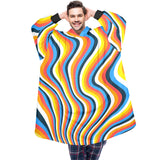 SHNOODIE | PSYCHEDELIC COLOURFUL STRIPES | ONE-SIZE | Unisex Blanket Hoodie
