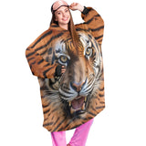 SHNOODIE | TIGER | ONE-SIZE |Unisex Blanket Hoodie (Model H59)