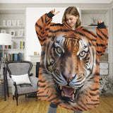 SHNOODIE | TIGER | ONE-SIZE |Unisex Blanket Hoodie (Model H59)