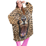 SHNOODIE | LEOPARD | ONE-SIZE |Unisex Blanket Hoodie (Model H59)