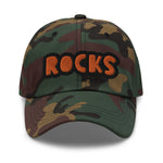 CUSTOM DAD HAT • ROCKS STYLE FONT • 1 •