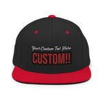 CUSTOM SNAPBACK HAT. ADD YOUR TEXT.