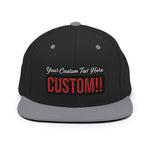 CUSTOM SNAPBACK HAT. ADD YOUR TEXT.