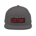 CUSTOM SNAPBACK HAT. ADD YOUR TEXT.