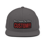 CUSTOM SNAPBACK HAT. ADD YOUR TEXT.