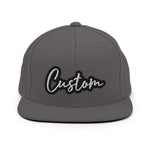 CUSTOM SNAPBACK HAT. ADD YOUR TEXT.