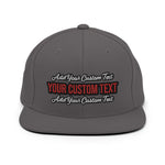 CUSTOM SNAPBACK HAT. ADD YOUR TEXT.