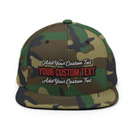 CUSTOM SNAPBACK HAT. ADD YOUR TEXT.