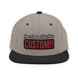 CUSTOM SNAPBACK HAT. ADD YOUR TEXT.