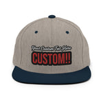 CUSTOM SNAPBACK HAT. ADD YOUR TEXT.