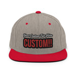 CUSTOM SNAPBACK HAT. ADD YOUR TEXT.