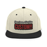 CUSTOM SNAPBACK HAT. ADD YOUR TEXT.