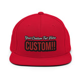 CUSTOM SNAPBACK HAT. ADD YOUR TEXT.