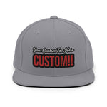 CUSTOM SNAPBACK HAT. ADD YOUR TEXT.