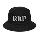 CUSTOM DENIM BUCKET HAT • RAP STYLE FONT • 1 •