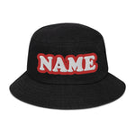 CUSTOM NAME • DENIM BUCKET HAT • ADD ANY NAME/WORD/YEAR/DATE/AGE/NUMBER