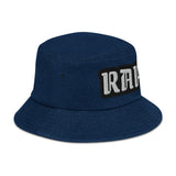 CUSTOM DENIM BUCKET HAT • RAP STYLE FONT • 1 •