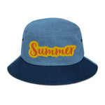 CUSTOM DENIM BUCKET HAT • SUMMER STYLE FONT • 1 •