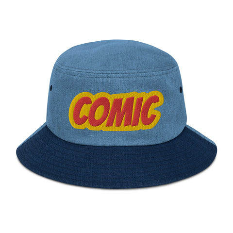 CUSTOM DENIM BUCKET HAT • COMIC STYLE FONT • 1 •