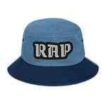 CUSTOM DENIM BUCKET HAT • RAP STYLE FONT • 1 •