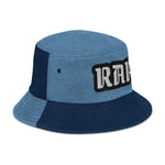 CUSTOM DENIM BUCKET HAT • RAP STYLE FONT • 1 •