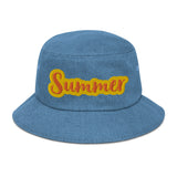 CUSTOM DENIM BUCKET HAT • SUMMER STYLE FONT • 1 •