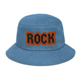 CUSTOM DENIM BUCKET HAT • ROCK STYLE FONT • 1 •