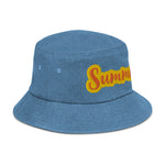 CUSTOM DENIM BUCKET HAT • SUMMER STYLE FONT • 1 •