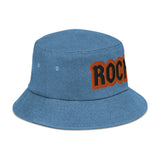 CUSTOM DENIM BUCKET HAT • ROCK STYLE FONT • 1 •