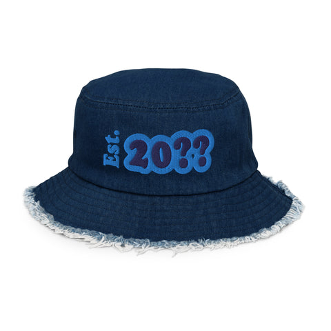 CUSTOM YEAR OF BIRTH • DISTRESSED DENIM BUCKET HAT • ESTABLISHED ???? ADD ANY YEAR