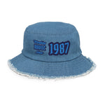 ADD ANY YEAR OF BIRTH!!! WREAKING HAVOC  •  CUSTOM DISTRESSED DENIM BUCKET HAT  •  BIRTHDAY •