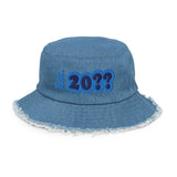 CUSTOM YEAR OF BIRTH • DISTRESSED DENIM BUCKET HAT • ESTABLISHED ???? ADD ANY YEAR