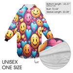 SHNOODIE | GRAFFITI SMILEY HEARTS | ONE-SIZE | Unisex Blanket Hoodie