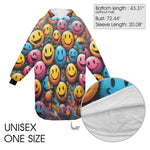 SHNOODIE | GRAFFITI SMILEY FACES | ONE-SIZE | Unisex Blanket Hoodie