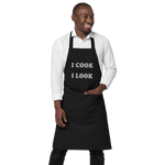 I COOK AS GOOD AS I LOOK • CUSTOM COTTON APRON • BBQ CHEF •