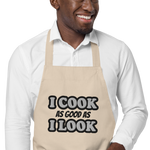 I COOK AS GOOD AS I LOOK • CUSTOM COTTON APRON • BBQ CHEF •