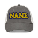 CUSTOM NAME • PIGMENT-DYED TRUCKER CAP • ADD ANY NAME/WORD/YEAR/DATE/AGE/NUMBER