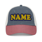 CUSTOM NAME • PIGMENT-DYED TRUCKER CAP • ADD ANY NAME/WORD/YEAR/DATE/AGE/NUMBER