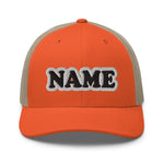 CUSTOM NAME • SNAPBACK RETRO TRUCKER CAP • ADD ANY NAME/WORD/YEAR/DATE/AGE/NUMBER