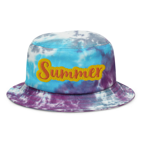 CUSTOM TIE-DYE BUCKET HAT • SUMMER STYLE FONT • 1 •