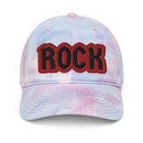 CUSTOM TIE-DYE DAD HAT • ROCK STYLE FONT • 1 •