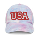 CUSTOM TIE-DYE DAD HAT • USA STYLE FONT • 1 •