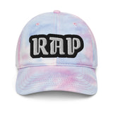 CUSTOM TIE-DYE DAD HAT • RAP STYLE FONT • 1 •