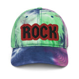 CUSTOM TIE-DYE DAD HAT • ROCK STYLE FONT • 1 •