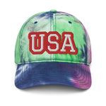 CUSTOM TIE-DYE DAD HAT • USA STYLE FONT • 1 •