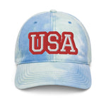 CUSTOM TIE-DYE DAD HAT • USA STYLE FONT • 1 •