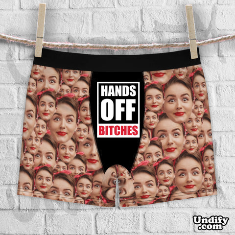 CUSTOM BOXER SHORTS. Hands Off Bitches.