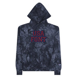 CUSTOM TIE-DYE HOODIE • USA STYLE FONT • 2 •