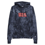 CUSTOM TIE-DYE HOODIE • USA STYLE FONT • 1 •