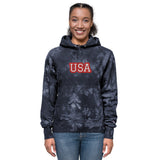 CUSTOM TIE-DYE HOODIE • USA STYLE FONT • 1 •